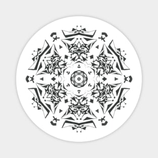 1C Unique Black White Abstract Mandala Magnet
